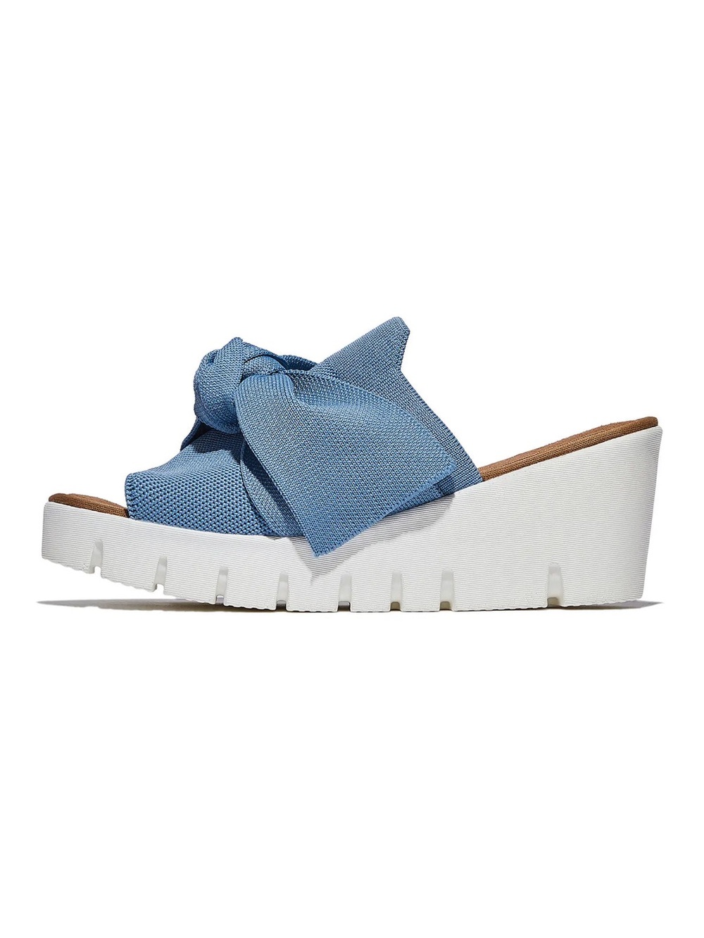 Bernie Mev Venti Freesia steel Blue Knot Slide Sandal - Lightweight Platform